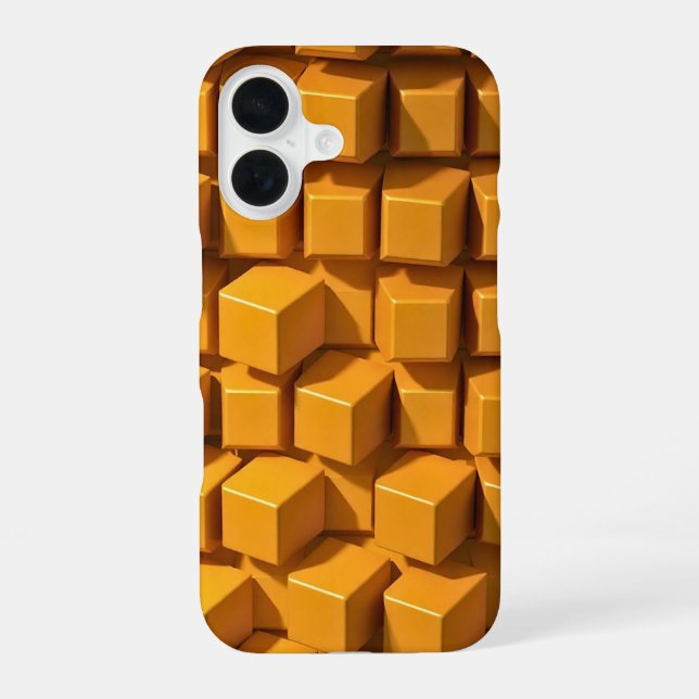 Golden Wave Gradient iPhone 16 Case – Luxury Amber (Back)