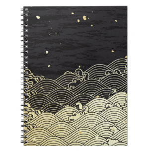 Golden wave, paper-like texture. notebook