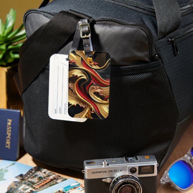 Golden Waves  Luggage Tag (Front & Back)