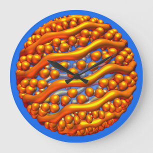 Golden Waves Poster Large Clock