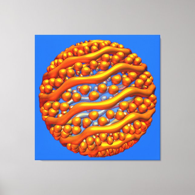 Golden Waves Stretched Canvas Print (Front)