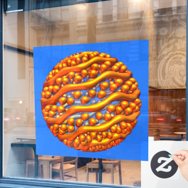Golden Waves Window Cling (Cafe Window)