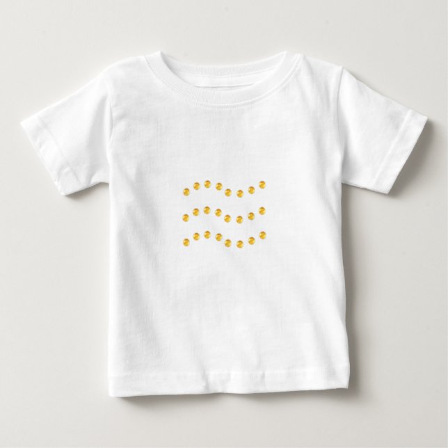 Golden wavy dotted lines baby T-Shirt (Front)