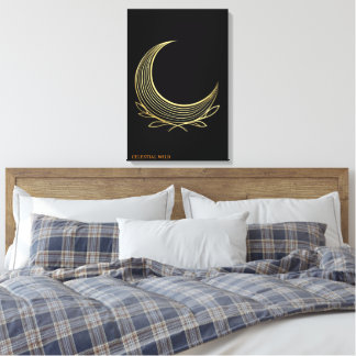 Golden Weave Lunar Grace Fine Art Canvas Print