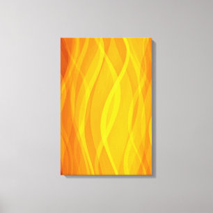 Golden weaving waves abstract triptych canvas print