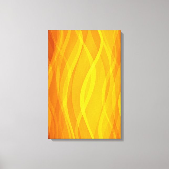 Golden weaving waves abstract triptych canvas print (Front)