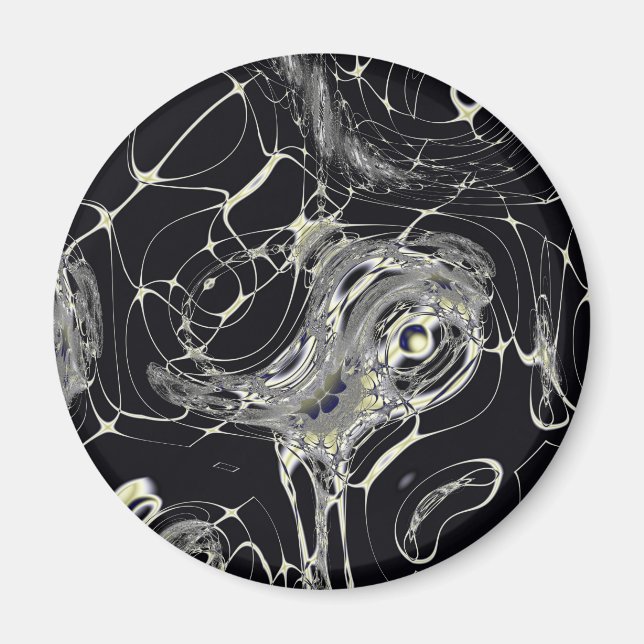 Golden Web Abstract Fractal Art Magnet (Front)