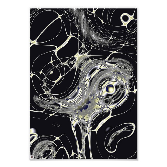 Golden Web Abstract Fractal Art Photo Print (Front)