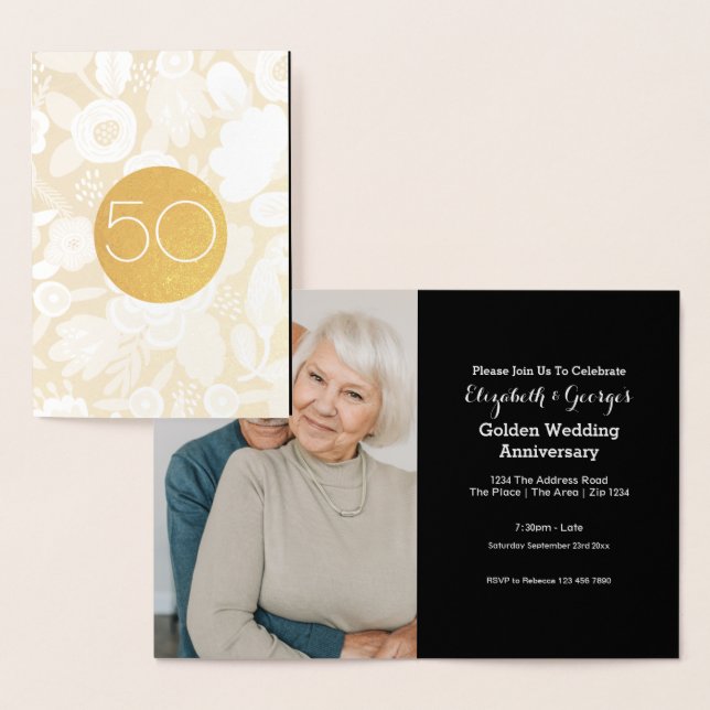 Golden Wedding 50th Anniversary Foil Card (Display)