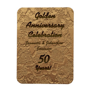 Golden Wedding 50th Anniversary Party Rag Dolls Magnet