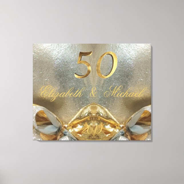 Golden Wedding 50th Wedding Anniversary Gold Canvas Print (Front)