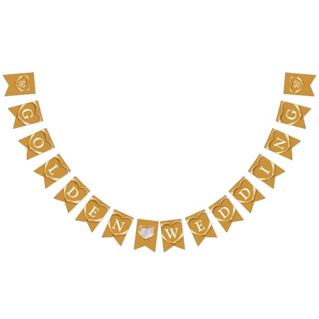 Golden wedding anniversary 50th photo bunting (All)