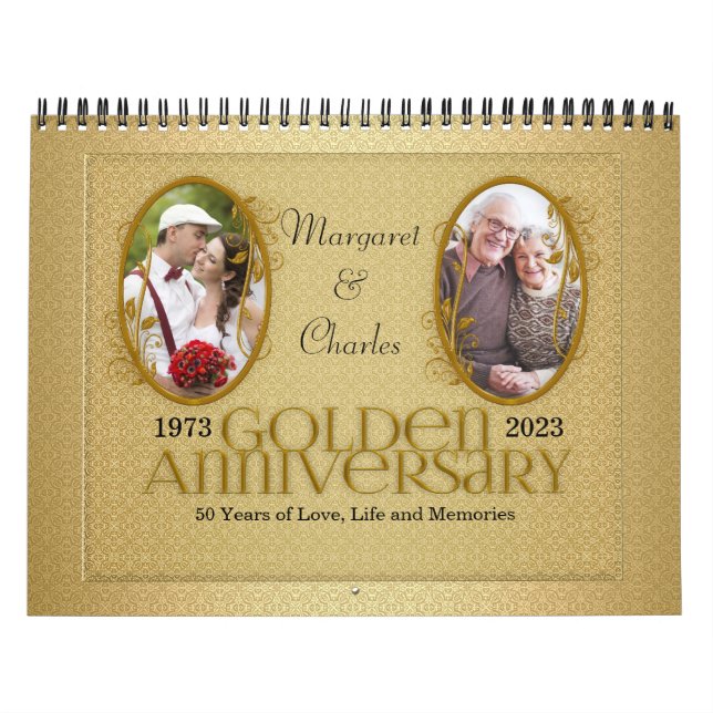 Golden Wedding Anniversary 50th Photo Calendar (Cover)