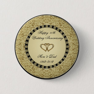Golden Wedding Anniversary Button