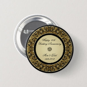 Golden Wedding Anniversary Button