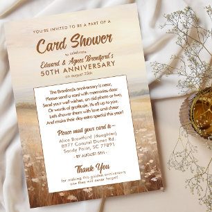 Golden Wedding Anniversary Card Shower Invitation