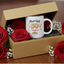 Golden Wedding Anniversary Coffee Mug Gift