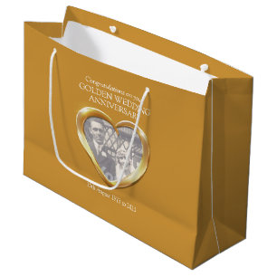 Golden wedding anniversary gift bag
