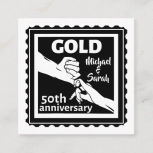 Golden wedding anniversary holding hands 50th enclosure card