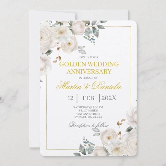 Golden wedding anniversary invitation (Front)