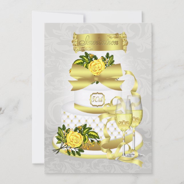 Golden Wedding Anniversary Invitation Papers (Front)