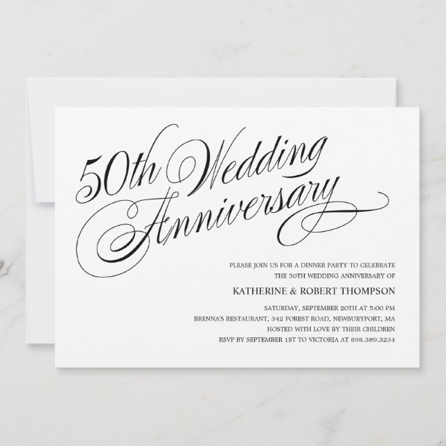 Golden Wedding Anniversary Invitations (Front)