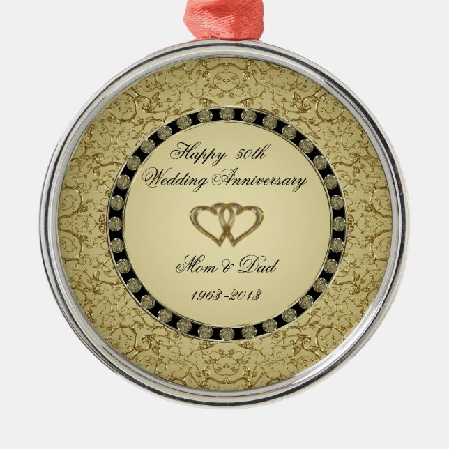 Golden Wedding Anniversary Ornament (Front)