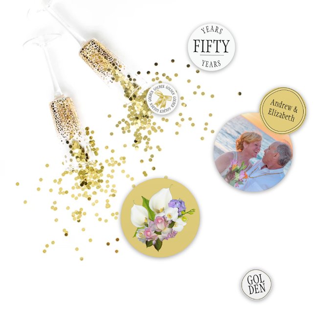 Golden Wedding Anniversary Party Confetti (Creator Uploaded)