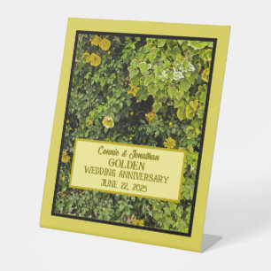 Golden Wedding Anniversary Pedestal Sign
