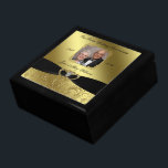 Golden Wedding Anniversary Photo Gift Box<br><div class="desc">A Digitalbcon Images Design featuring a Black Satin Ribbon and Gold Glitter Flourish Frame theme with a variety of custom images, shapes, patterns, styles and fonts in this one-of-a-kind "Golden Wedding Anniversary" Photo Gift Box. This elegant and attractive design comes with customisable Photo image and text lettering on the front...</div>