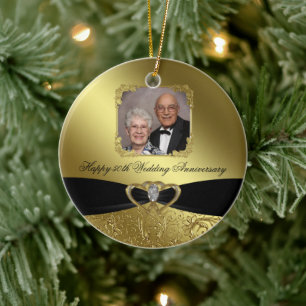 Golden Wedding Anniversary Photo Ornament