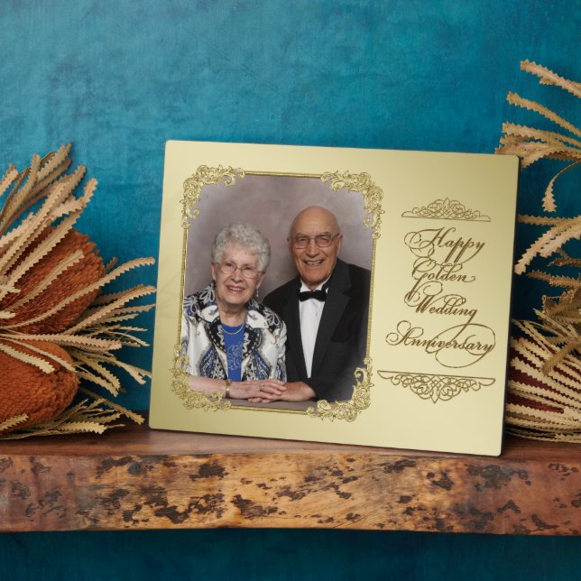 Golden Wedding Anniversary Photo Plaque (Side)