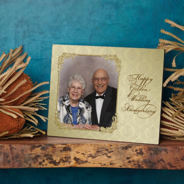 Golden Wedding Anniversary Photo Plaque (Side)
