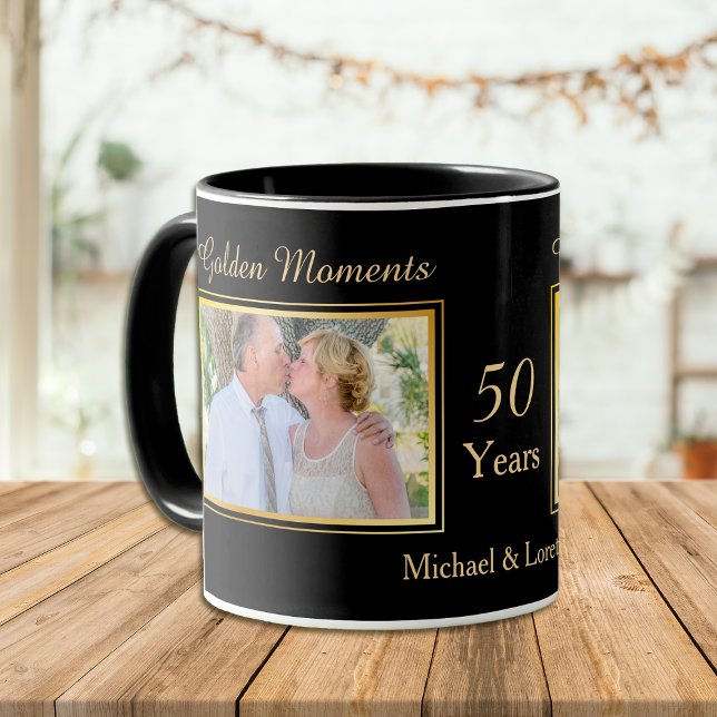 Golden Wedding Anniversary Photo Template Mug (Creator Uploaded)