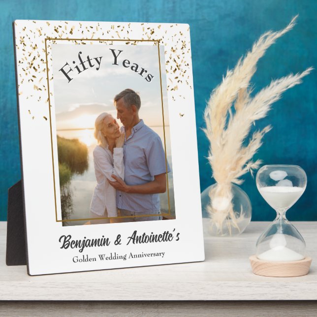 Golden Wedding Anniversary Plaque (Side)