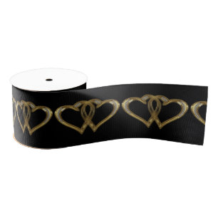 Golden Wedding Anniversary Ribbon Grosgrain Ribbon