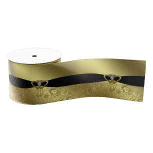 Golden Wedding Anniversary Ribbon Grosgrain Ribbon