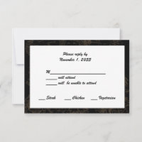 Golden Wedding Anniversary RSVP Cards Black w Gold