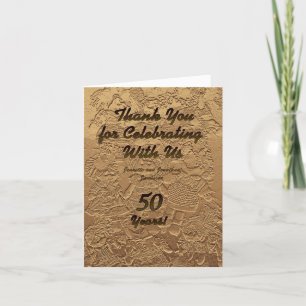 Golden Wedding Anniversary Thank You Note Dolls Card