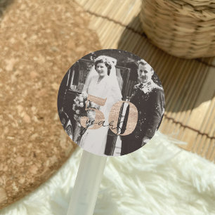 Golden Wedding Anniversary Then & Now 50 years Classic Round Sticker