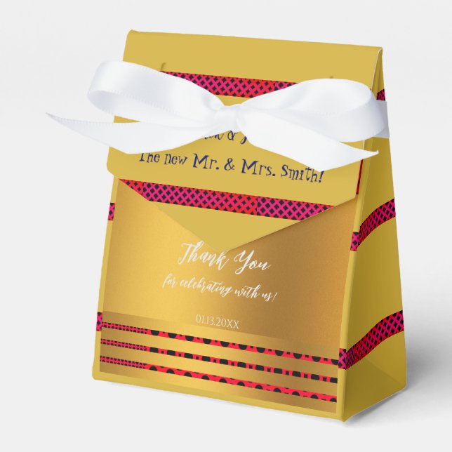 Golden Wedding Celebration Favour Box (Front Side)