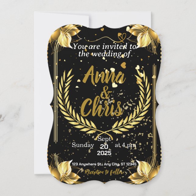 Golden Wedding Invitation (Front)