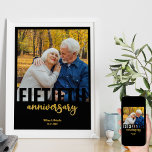 Golden Wedding Photo Modern 50th Anniversary Poster<br><div class="desc">Create your own 50th Wedding Anniversary poster with one of your favourite photos. The photo template is ready for you to upload your picture (which is displayed in square format) and add your names and wedding date. The design features modern oversized typography and brush script in black and gold.</div>