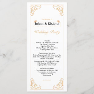 Golden Wedding Program Programme