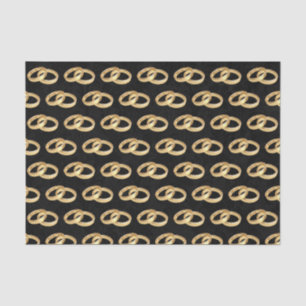 Golden Wedding Rings Joined Together Tissue Paper