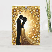 Golden Wedding Romance With Bride And Groom