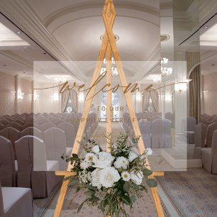 Golden wedding Welcome   We're So Glad You're Here Acrylic Sign