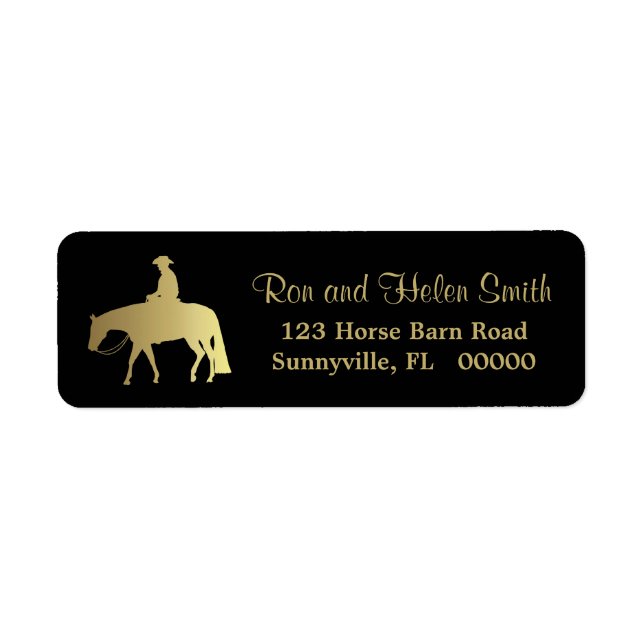 Golden Western Pleasure Horse on Black (Front)