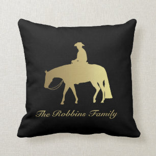Golden Western Pleasure Horse on Black Cushion
