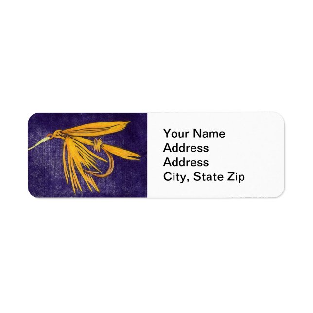 "Golden Wet" Trout Fly Return Address Label (Front)